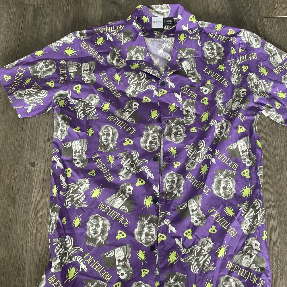 Beetlejuice Purple Graphic Men's Casual Shirt